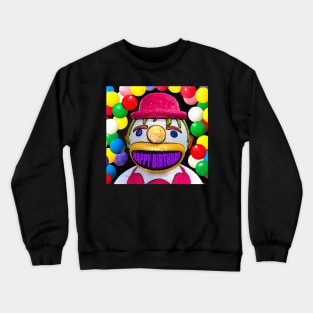 Happy birthday clown and balloons Crewneck Sweatshirt